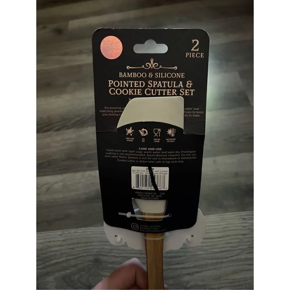 Core Kitchen Bamboo & Silicone Halloween Spatula And Cookie Cutter Set NEW